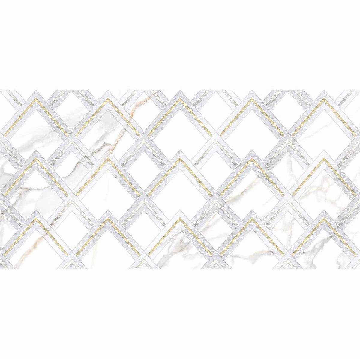 Panorama White Marbled Peak Porcelain Tile 24x48 | Tile Club