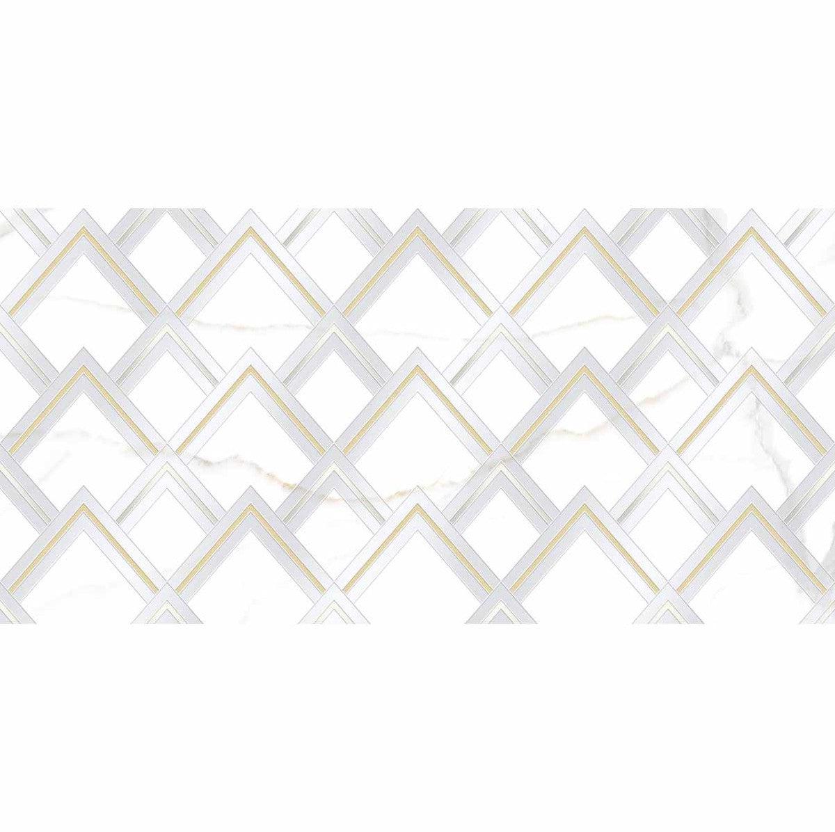Panorama White Marbled Peak Porcelain Tile 24x48 | Tile Club