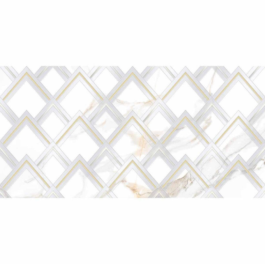 Panorama White Marbled Peak Porcelain Tile 24x48 | Tile Club