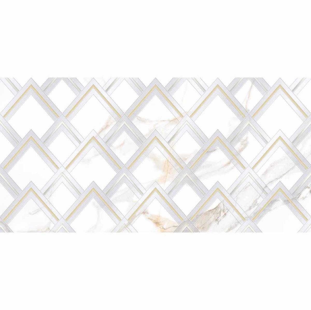 Panorama White Marbled Peak Porcelain Tile 24x48 | Tile Club