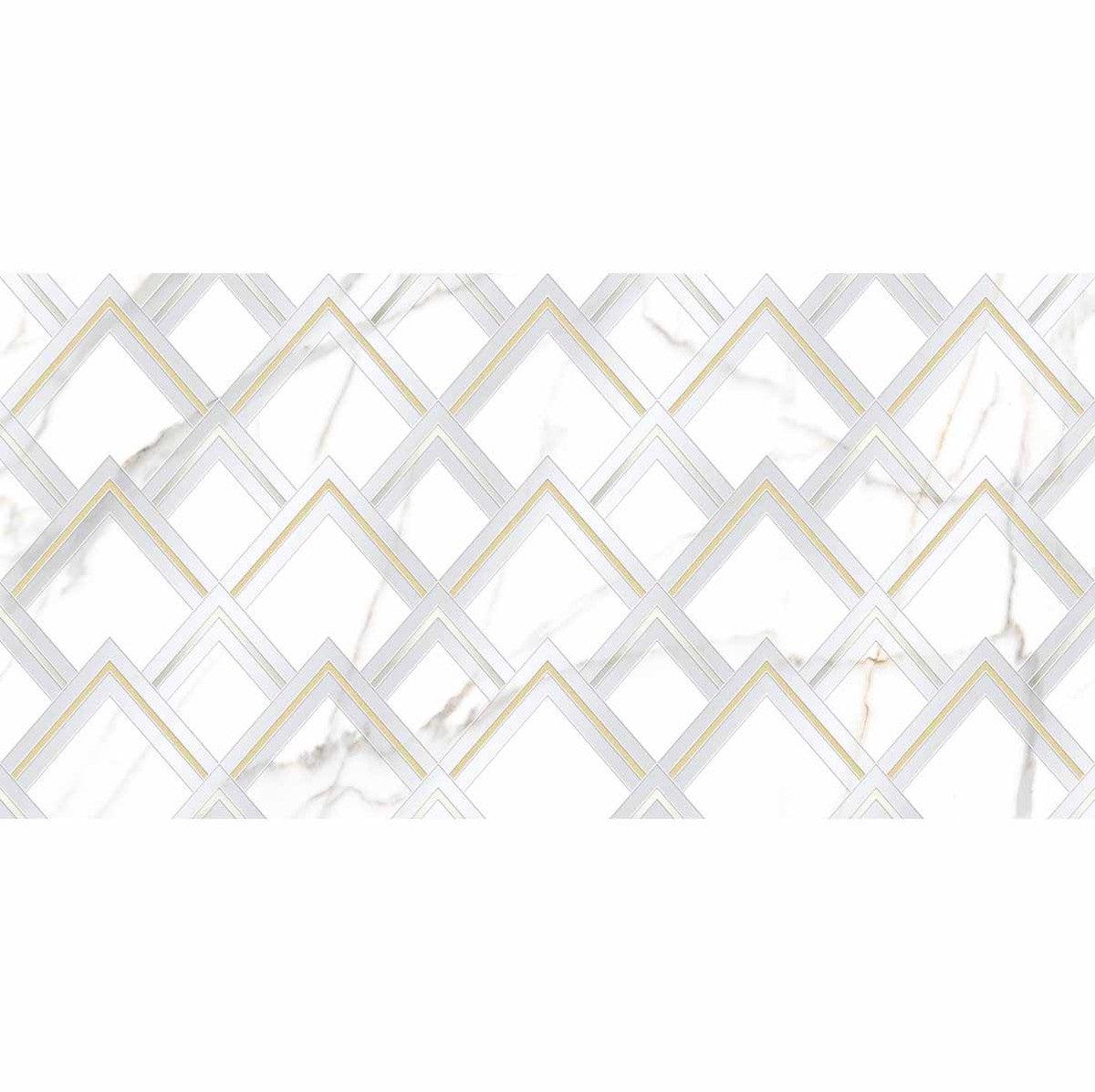 Panorama White Marbled Peak Porcelain Tile 24x48