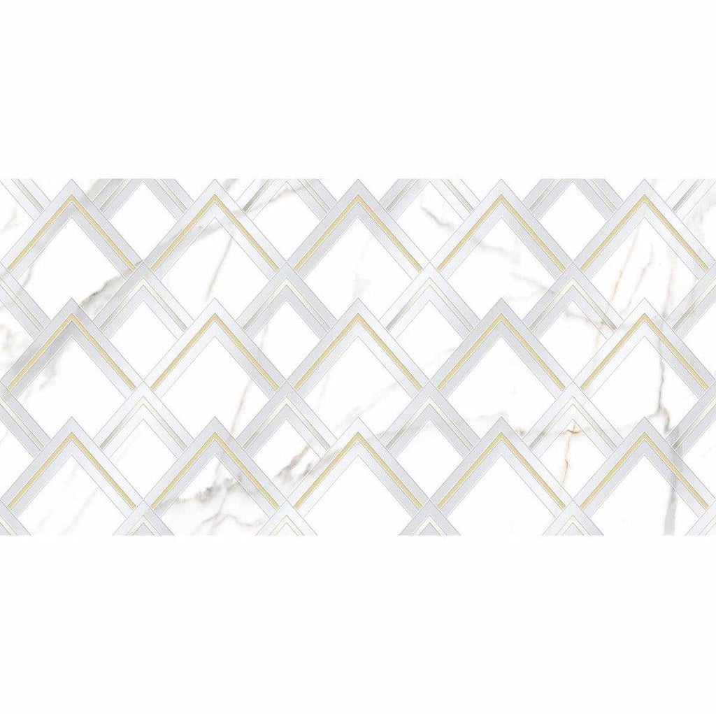 Panorama White Marbled Peak Porcelain Tile 24x48 | Tile Club