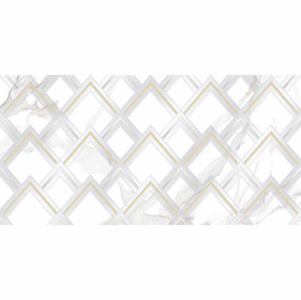 Panorama White Marbled Peak Porcelain Tile 24x48 | Tile Club