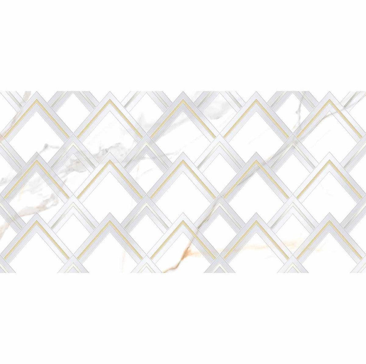 Panorama White Marbled Peak Porcelain Tile 24x48 | Tile Club