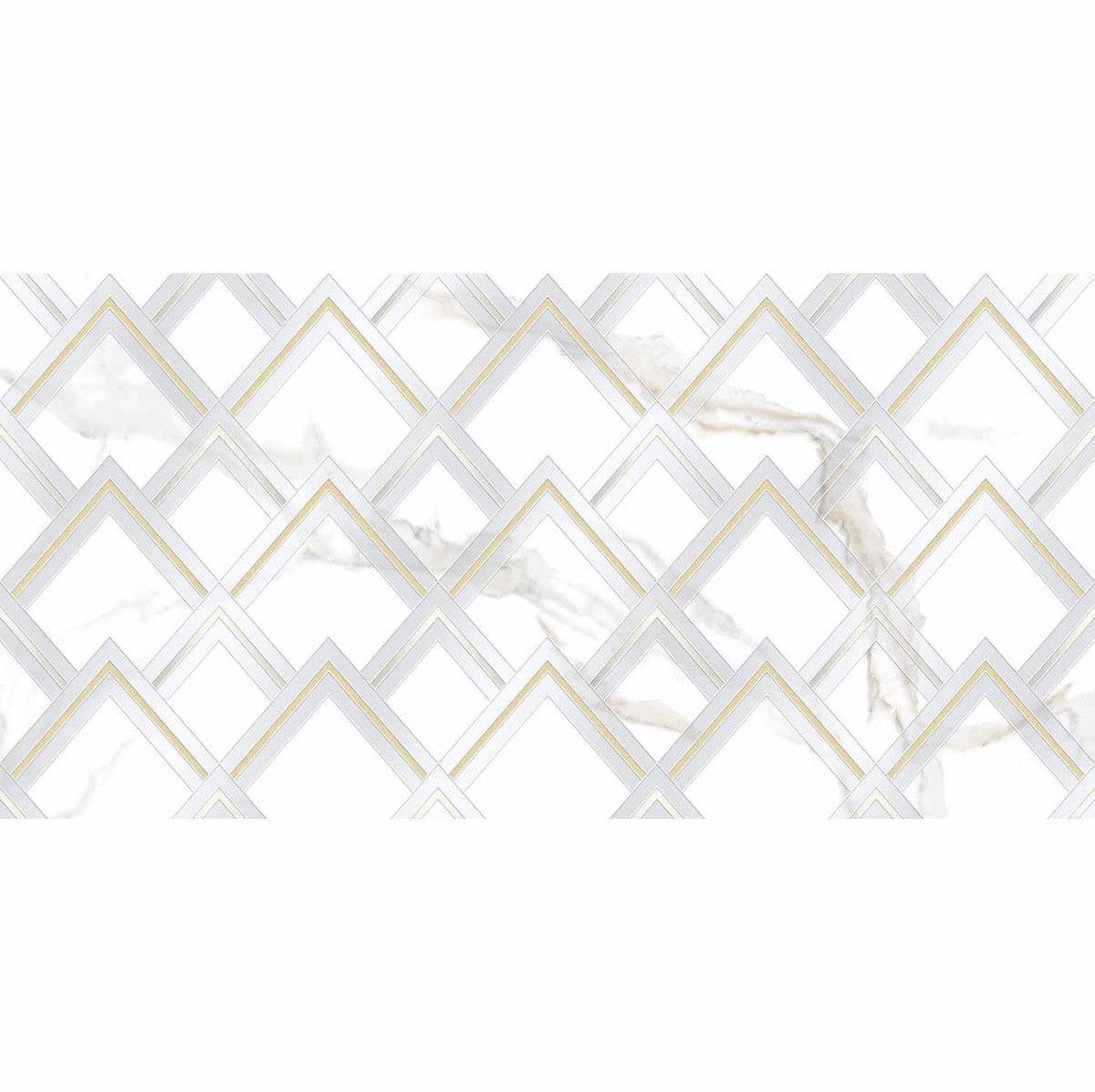 Panorama White Marbled Peak Porcelain Tile 24x48 | Tile Club