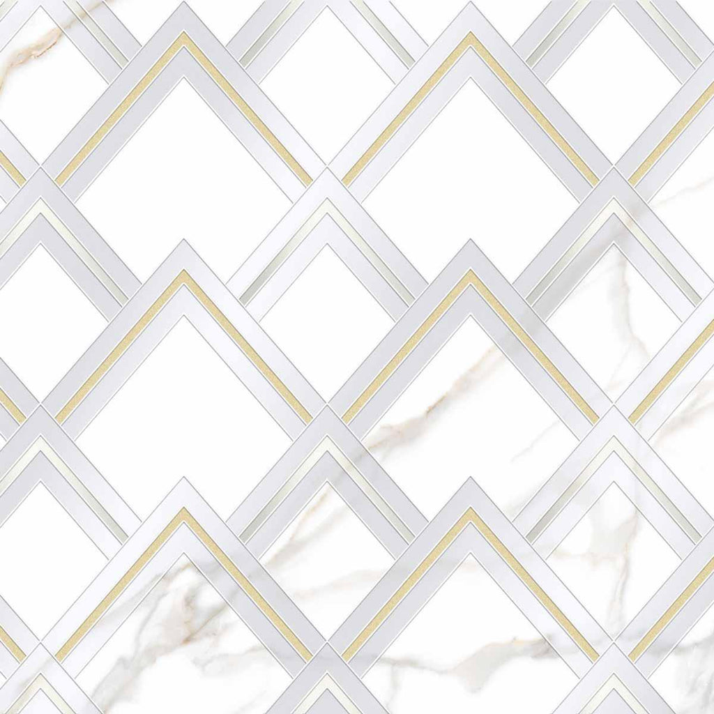 Panorama White Marbled Peak Porcelain Tile 24x48 | Tile Club