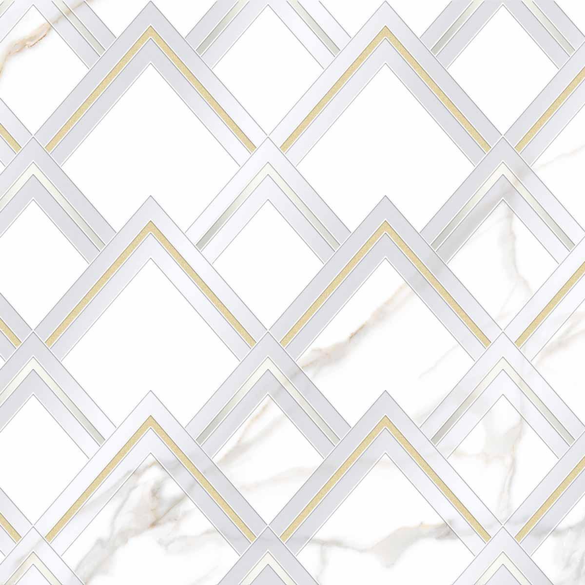 Panorama White Marbled Peak Porcelain Tile 24x48 | Tile Club