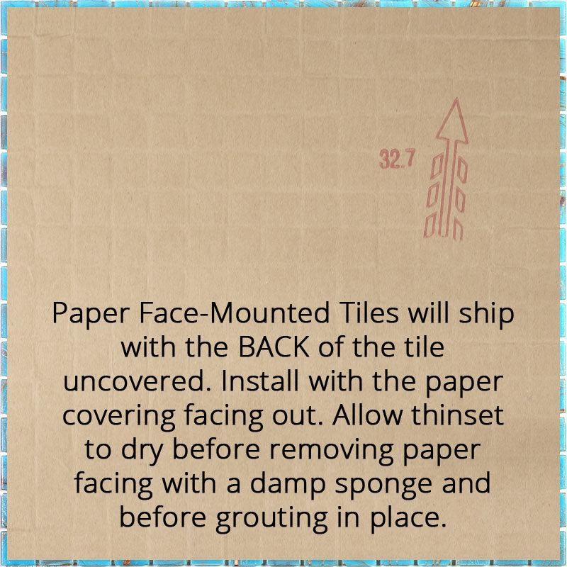 Paper Face Mounted Glass Tile Information