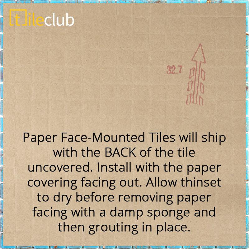 Specked Beach Blue Squares Glass Pool Tile | Tile Club