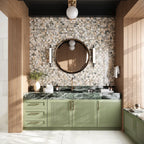 Pastello Diamond and Dash Marble Mosaic Tile | Tile Club