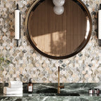 Pastello Diamond and Dash Marble Mosaic Tile | Tile Club