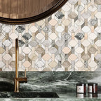 Pastello Diamond and Dash Marble Mosaic Tile | Tile Club