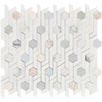 Pastello Hexagon Geometric Marble Mosaic Tile | Tile Club