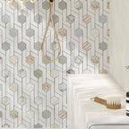 Pastello Hexagon Geometric Marble Mosaic Tile | Tile Club