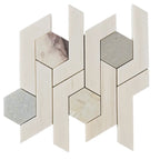 Pastello Hexagon Geometric Marble Mosaic Tile | Tile Club