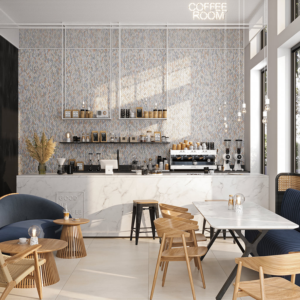 Pastello Leaf Marble Mosaic Tile | Tile Club