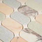 Pastello Multicolor Oval Marble Mosaic Tile