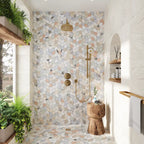 Pastello Polygon Marble Mosaic Tile | Tile Club