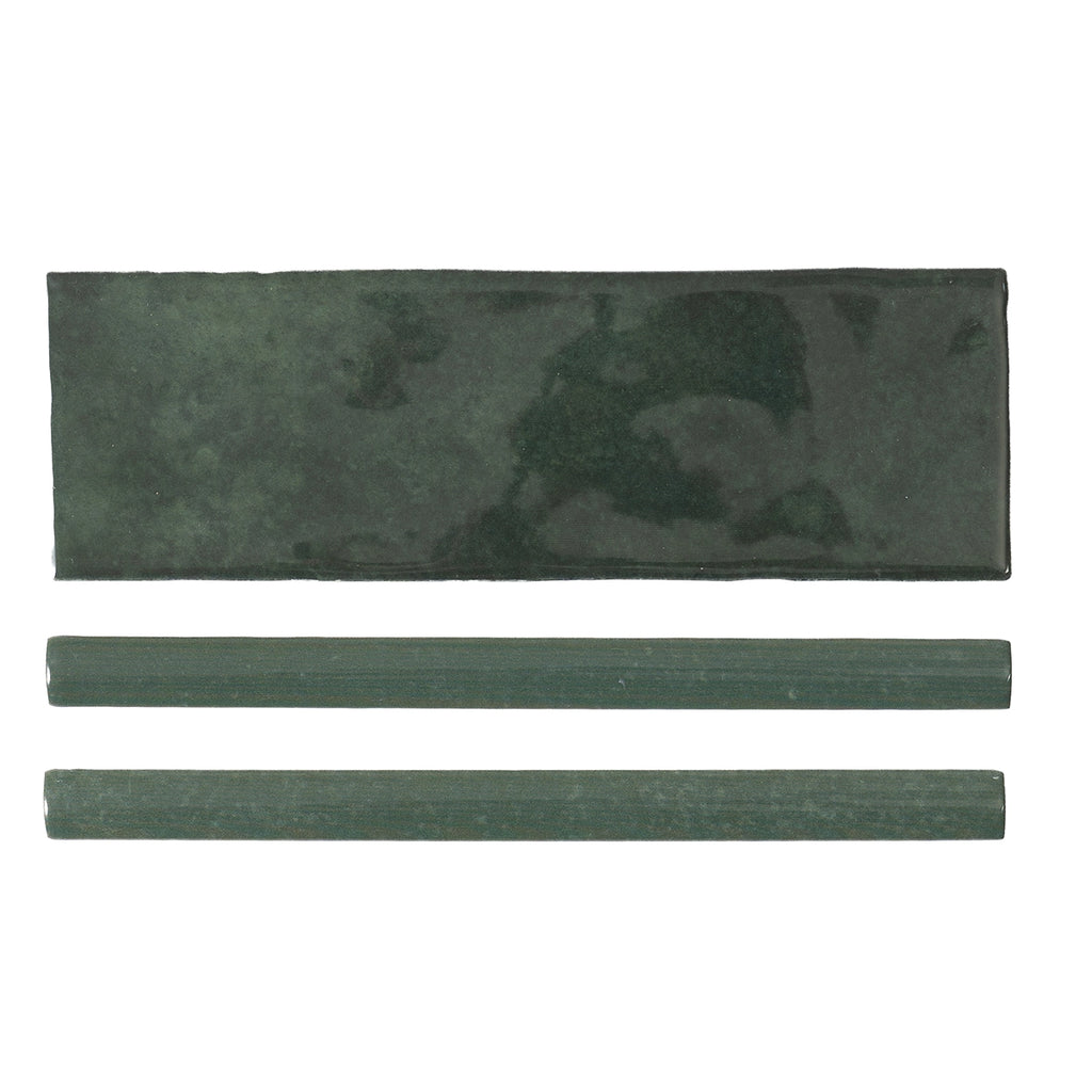 Pavillon Green Ceramic Pencil Tile Trim | Tile Club