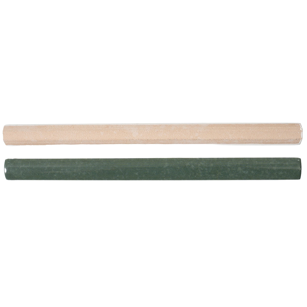 Pavillon Green Ceramic Pencil Tile Trim | Tile Club