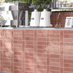 Pavillon Pink Ceramic Subway Tile 2.75x8.05
