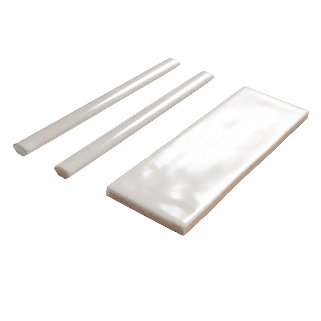 Pavillon White Ceramic Pencil Tile Trim | Tile Club
