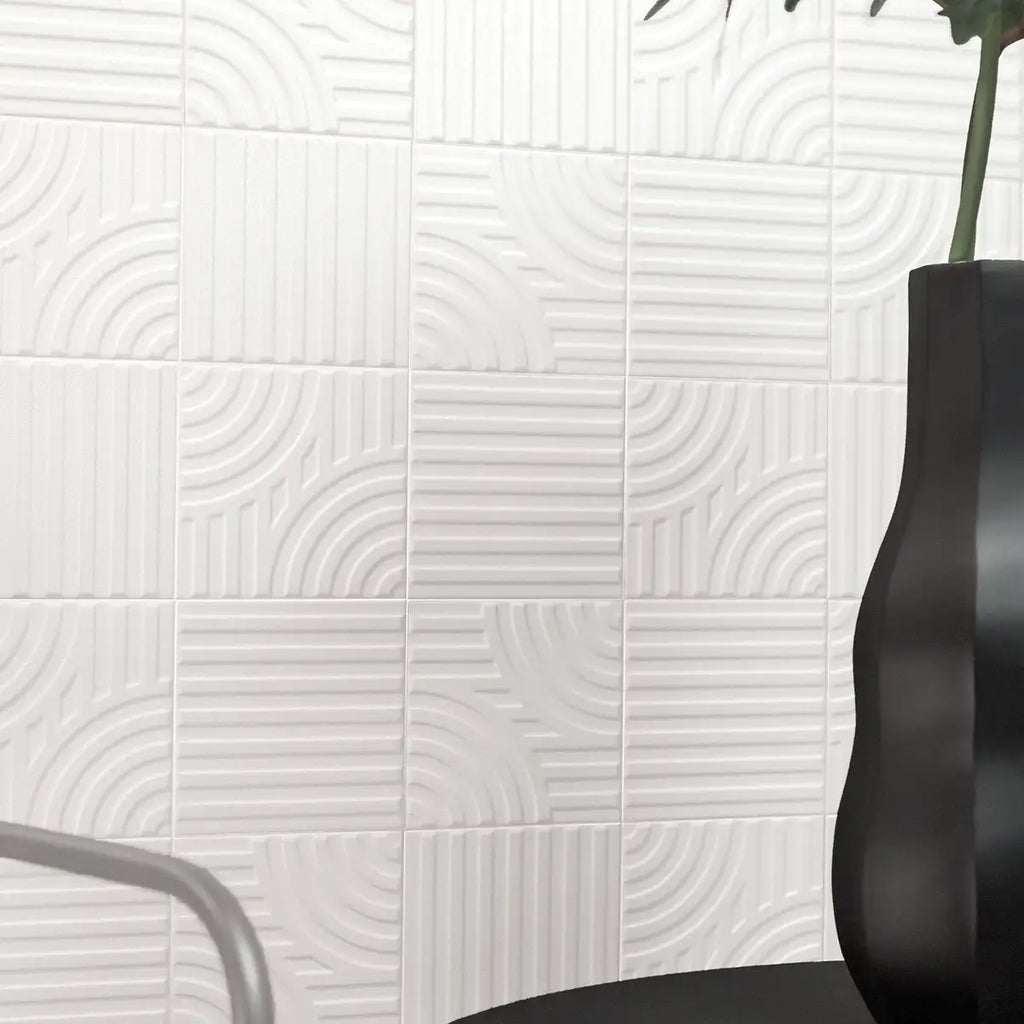 Paxton Arch Off White Matte Ceramic Tile 6"x6" | Tile Club