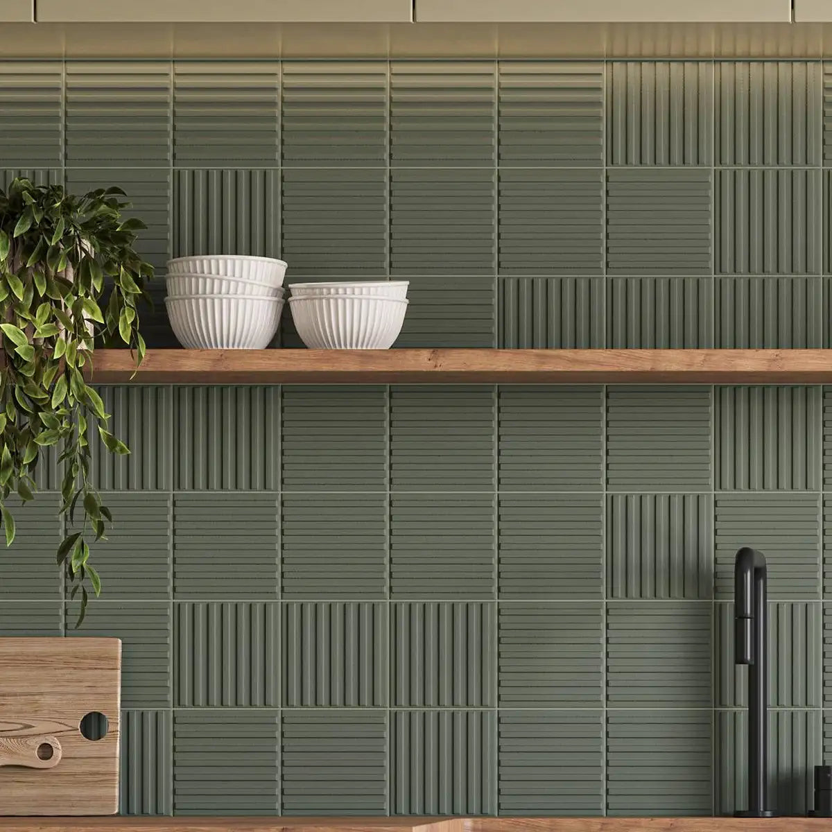 Paxton Line Agave Matte Ceramic Tile 6"x6" | Tile Club