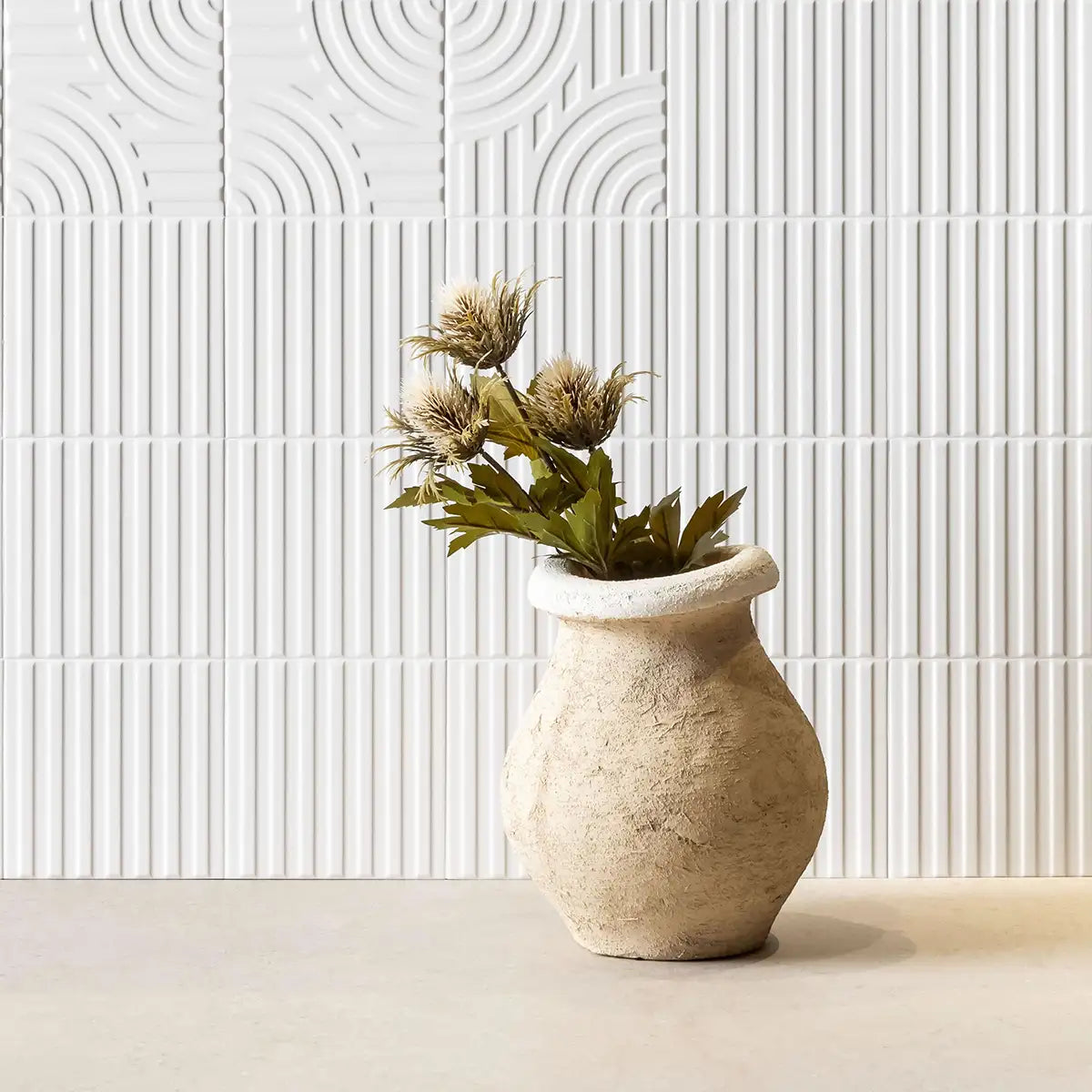 Paxton Line Off White Matte Ceramic Tile 6"x6" | Tile Club