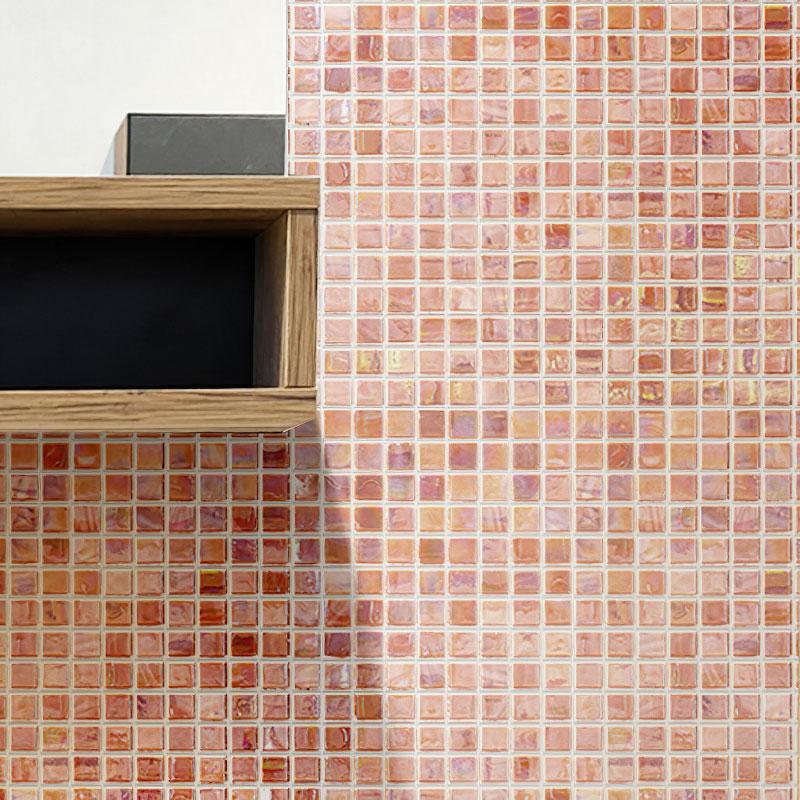 Peach Sunrise Glass Squares Tile | Tile Club