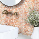 Peaches & Cream Swirls Squares Glass Pool Tile | Tile Club