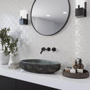 Peacock Fan Shell White Marble Waterjet Tile | Tile Club