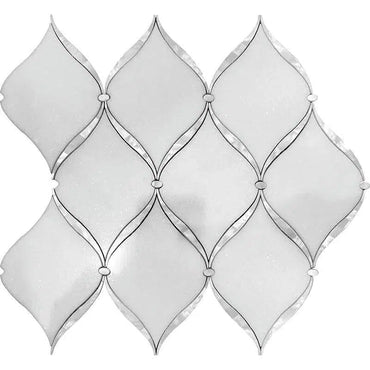 Pearl Chic White Marble & Mother Of Pearl Waterjet Mosaic Tile