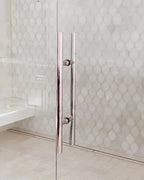 Pearl Chic White Marble & Mother Of Pearl Waterjet Mosaic Shower Wall Tile