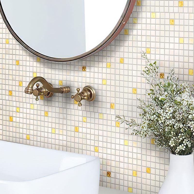Pearl & Gold Mixed Squares Glass Tile
