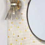 Pearl & Gold Mixed Squares Glass Tile | Tile Club