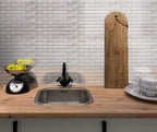 Pearl Gray Glass Brick kitchen wall tile