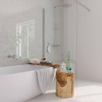 Pearl Gray Herringbone Glass Tile | Tile Club