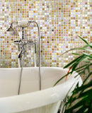 Pearl Heaven Squares Glass Tile Bathroom Backsplash