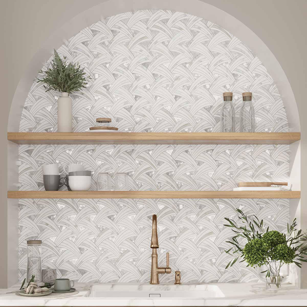 Pearl Sail Waterjet Mosaic Tile