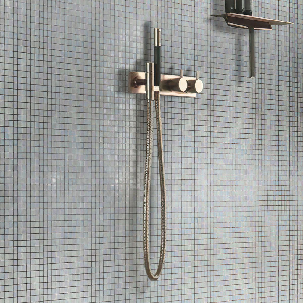 Pearlescent Ashy White Square Glass Pool Tile | Tile Club