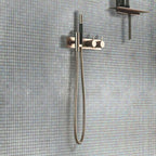 Pearlescent Ashy White Square Glass Pool Tile | Tile Club