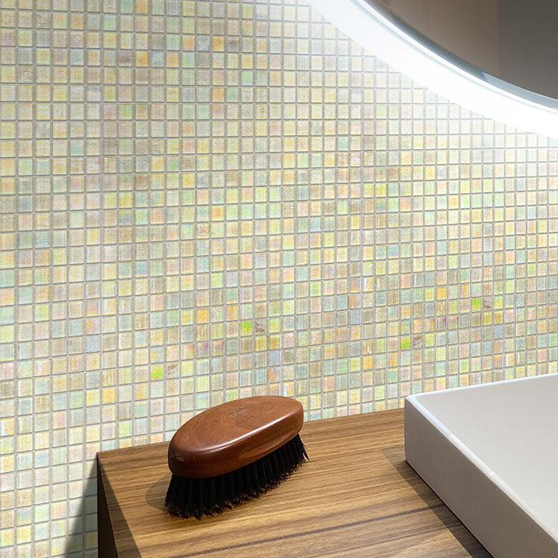 Pearlescent Clear Squares Glass Tile