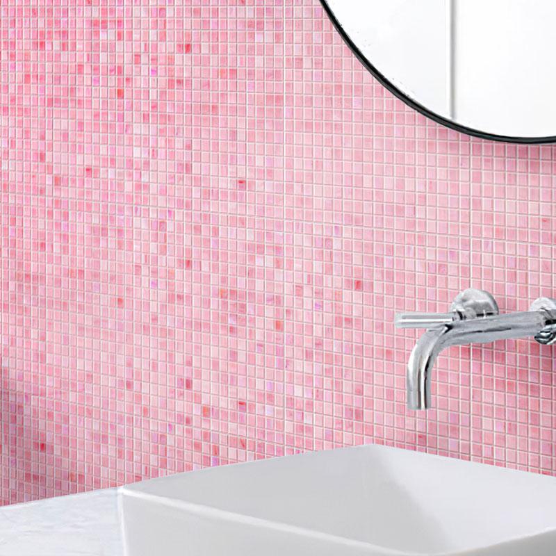 Swirled Rose Squares Glass Tile | Tile Club