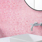 Swirled Rose Squares Glass Tile | Tile Club