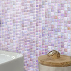 Pearlescent Sheer Pink and Purple Glass Pool Tile | Tile Club