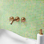 Pearly Pastel Green Squares Glass Pool Tile | Tile Club
