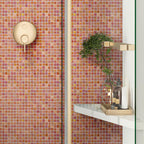 Pearly Peach Squares Glass Pool Tile | Tile Club