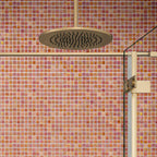 Pearly Peach Squares Glass Pool Tile | Tile Club