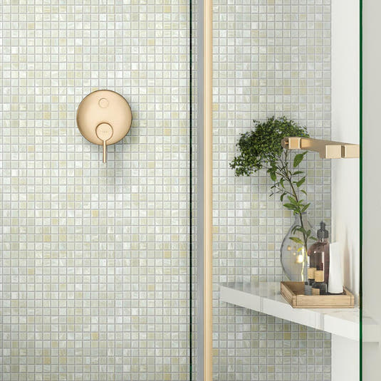 Pearly Waves Mixed Squares Glass Pool Tile | Tile Club